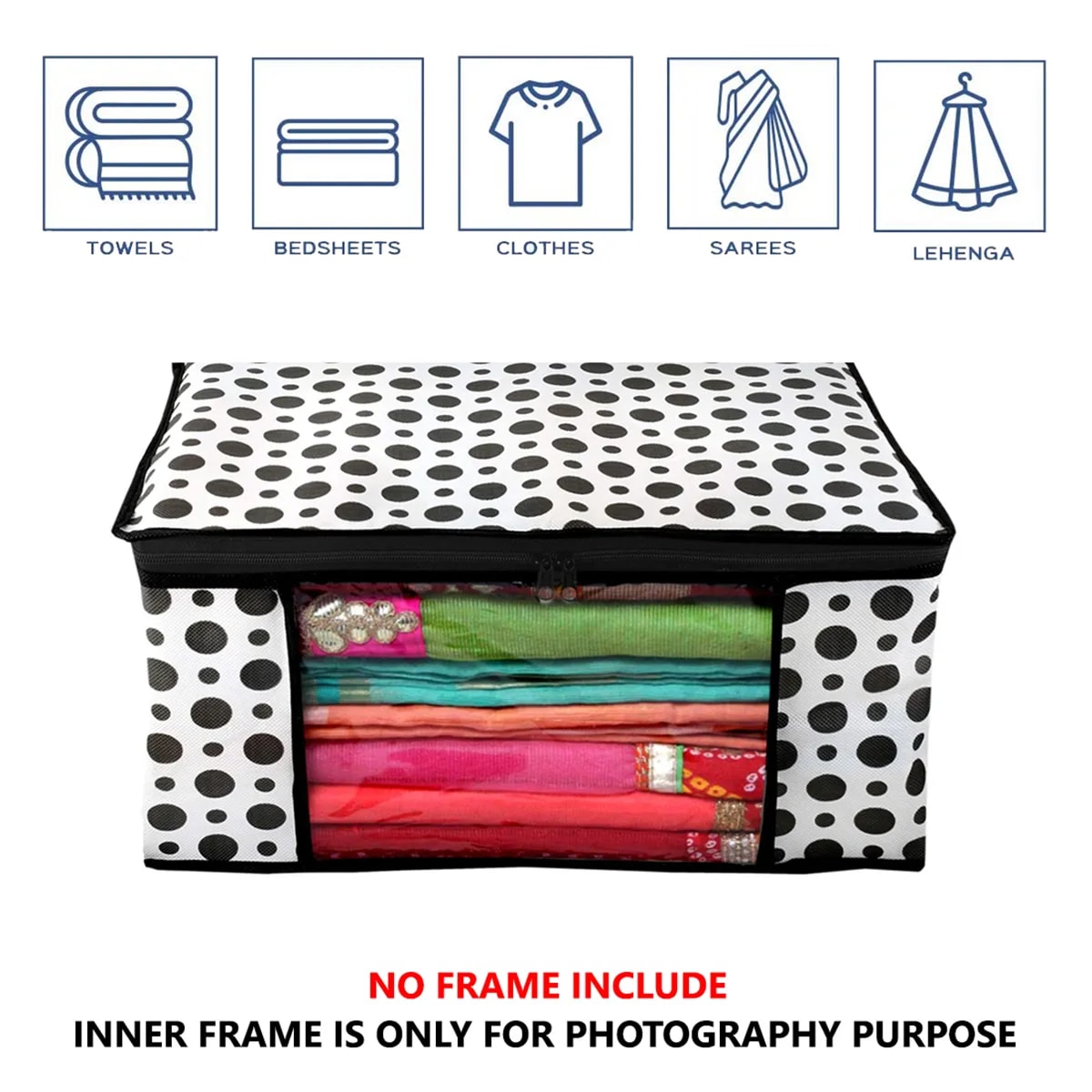 Large Foldable Clothes Storage Organizer Bag With Zipper View 4