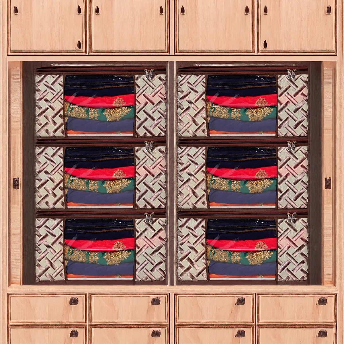 Saree Cover Storage Box For Clothes With Premium Quality Non Woven Combo Offer View 3