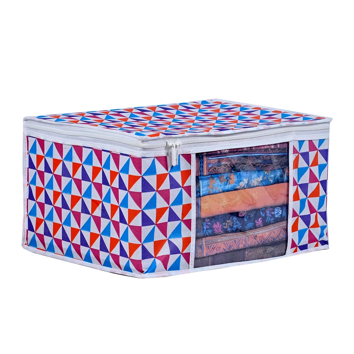 Large Foldable Clothes Storage Bag With Zipper & Transparent Windows View 4