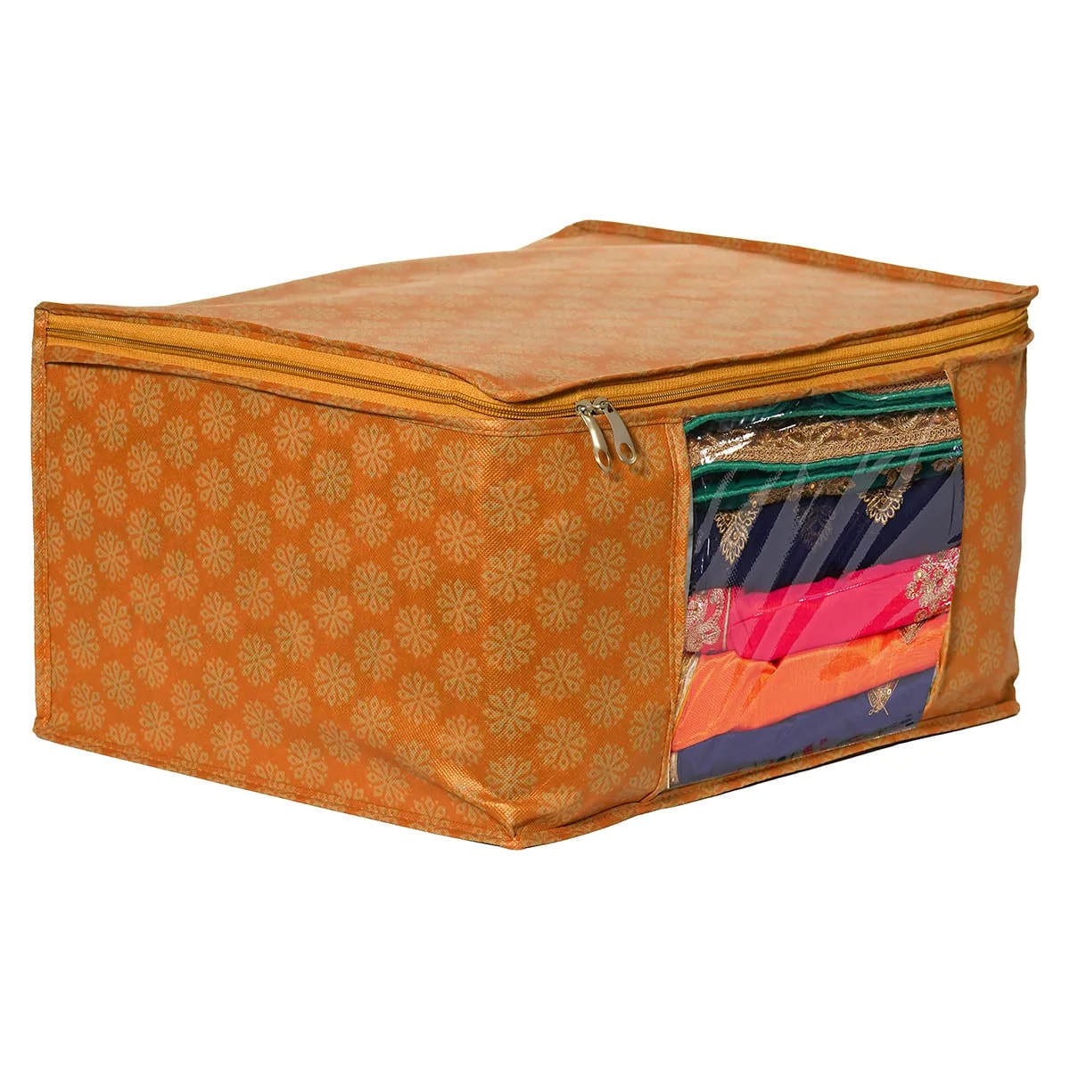 Premium Printed Clothes Storage Bag With Clear Window & Zipper  | Foldable Wardrobe View 4