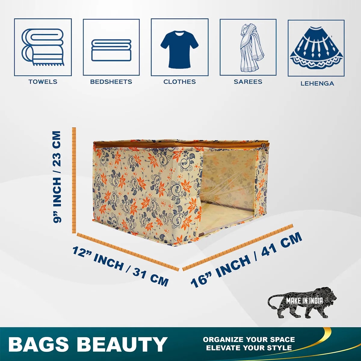 Multipurpose Foldable Clothes Storage Organizer With Front Window View 6
