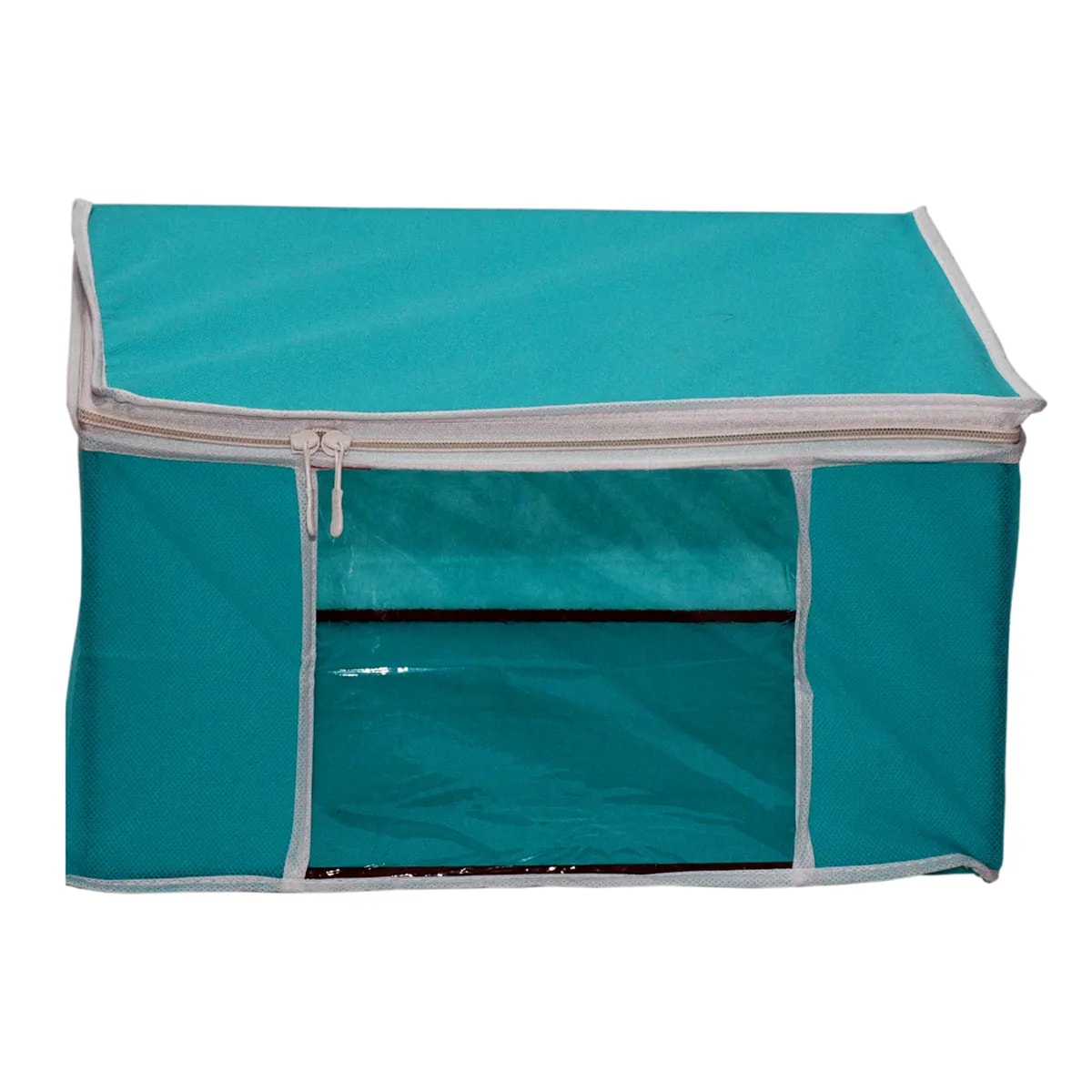 Solid Color Foldable Storage Bag With Zipper Window View 6