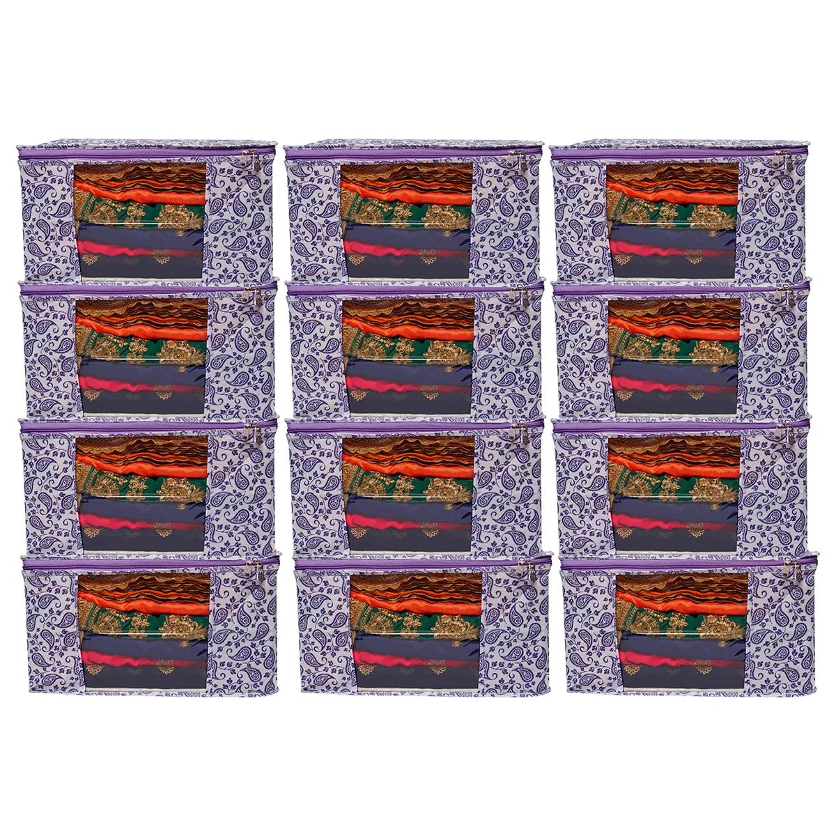 Multipurpose Foldable Clothes Storage Organizer With Front Window | Paisley Print View 4