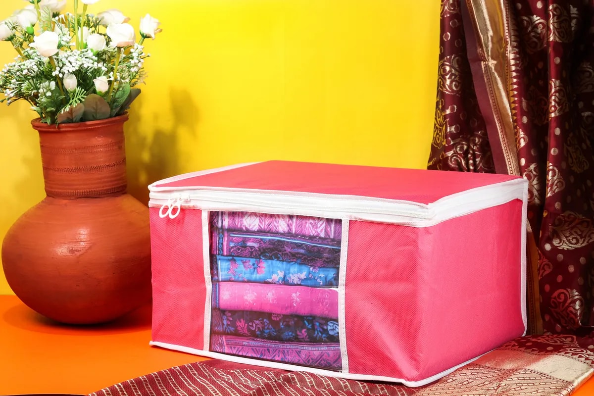 Premium Clothes Storage Bag With Clear Window & Zipper | Foldable Wardrobe View 2