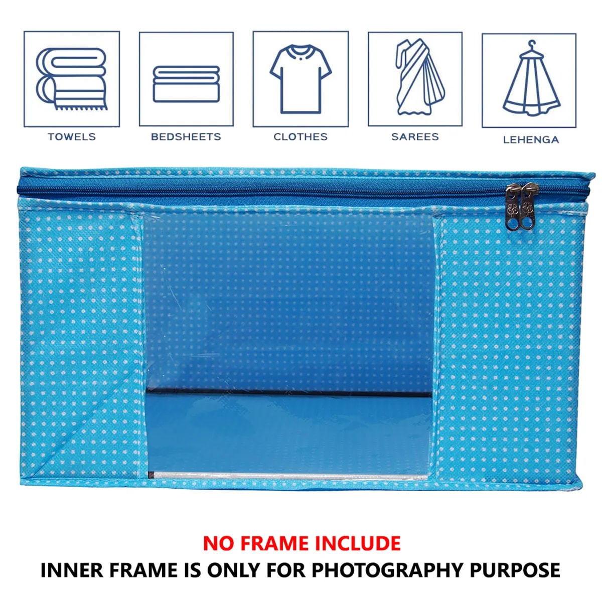 Multipurpose Foldable Clothes Storage Organizer With Front Window | Polka Dot Saree View 8