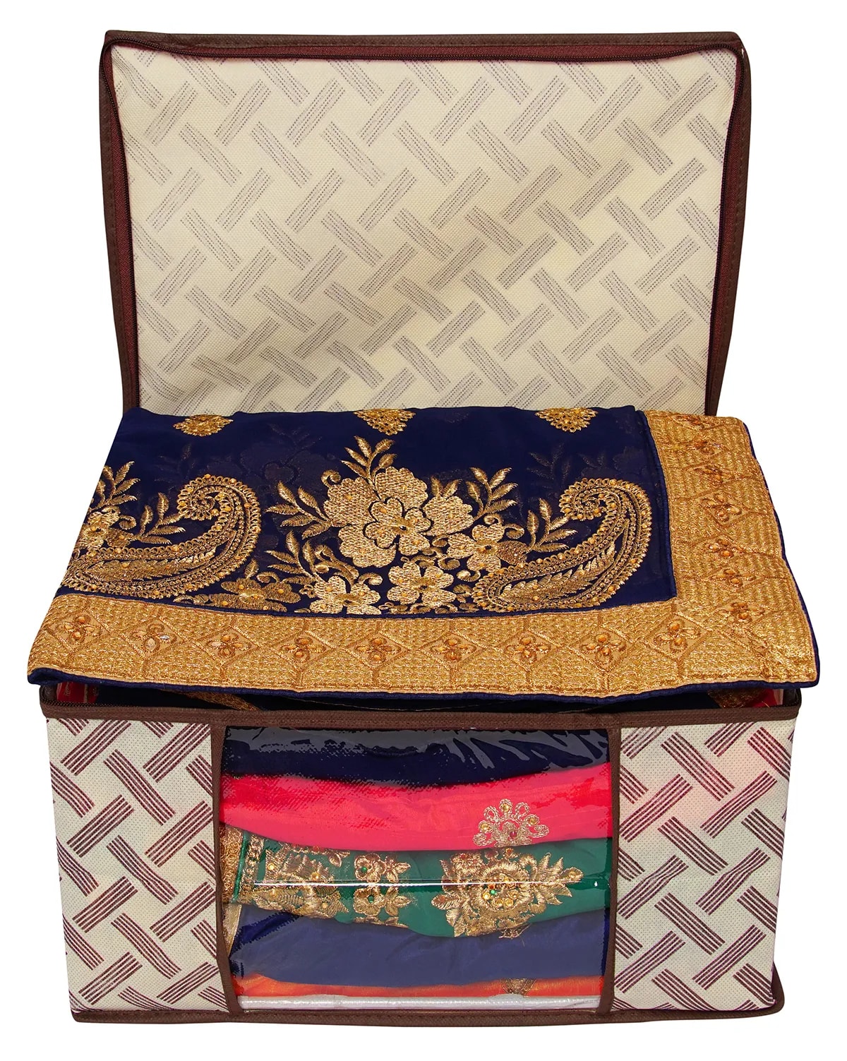 Saree Cover Storage Box For Clothes With Premium Quality Non Woven Combo Offer View 6