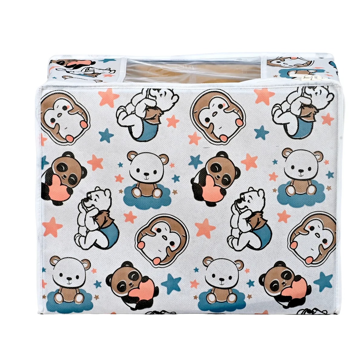 Multipurpose Foldable Clothes Storage Organizer With Front Window | Cartoon Print View 4