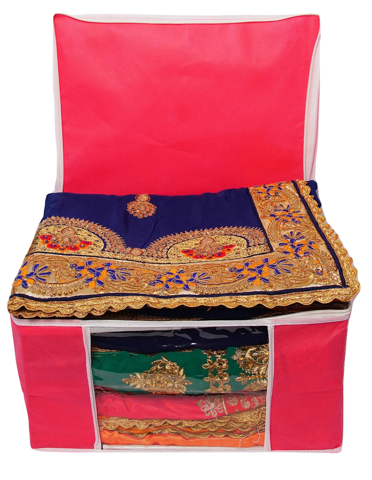Premium Clothes Storage Bag With Clear Window & Zipper | Foldable Wardrobe View 8