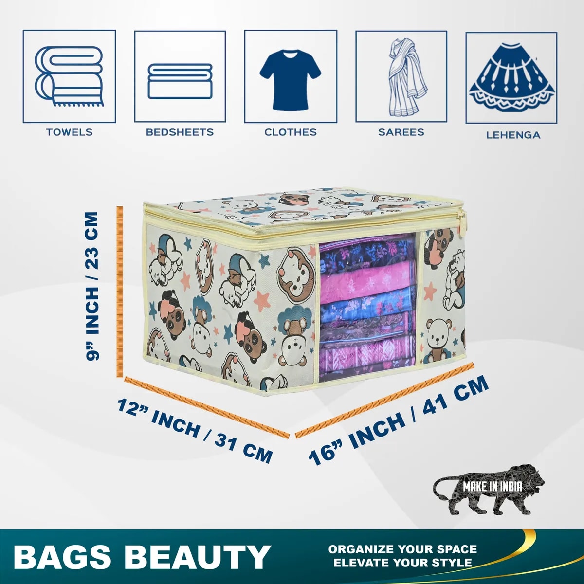 Cartoon Printed Foldable Storage Bag View 6