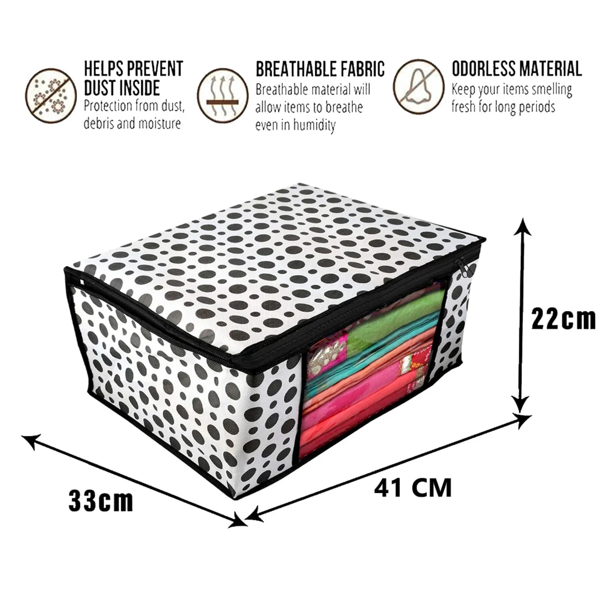 Large Foldable Clothes Storage Organizer Bag With Zipper View 3