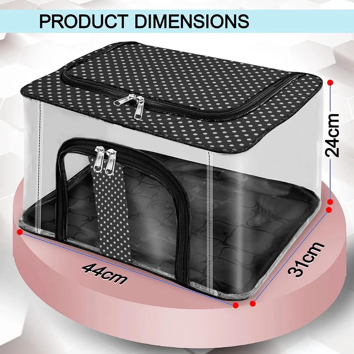 Multipurpose Transparent Clothes Storage Bag With Front & Top Zipper | Wardrobe View 3