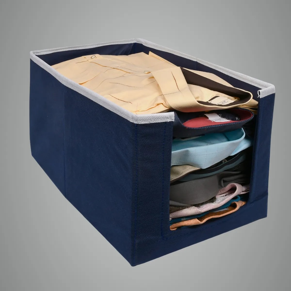 Foldable Wardrobe Clothes Storage Box With Front Window | Garment Organizer View 1