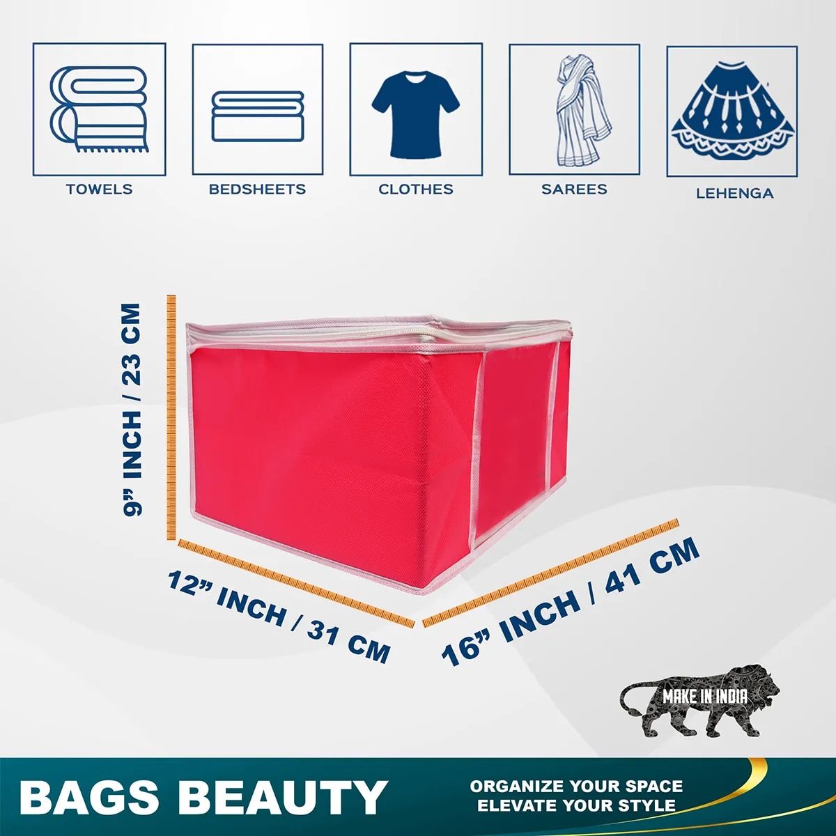 Premium Clothes Storage Bag With Clear Window & Zipper | Foldable Wardrobe View 5