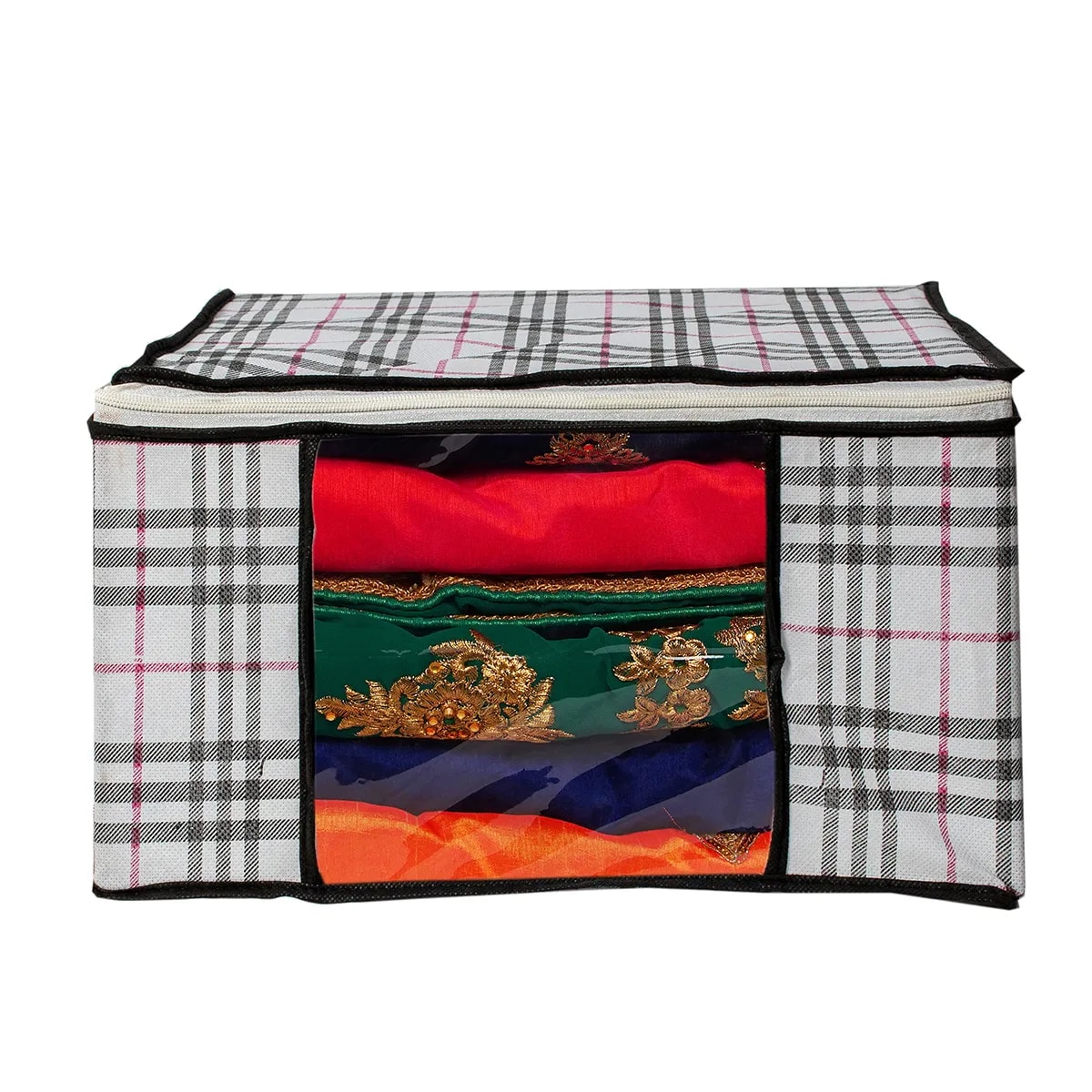 Premium Check Print Clothes Storage Bag View 4