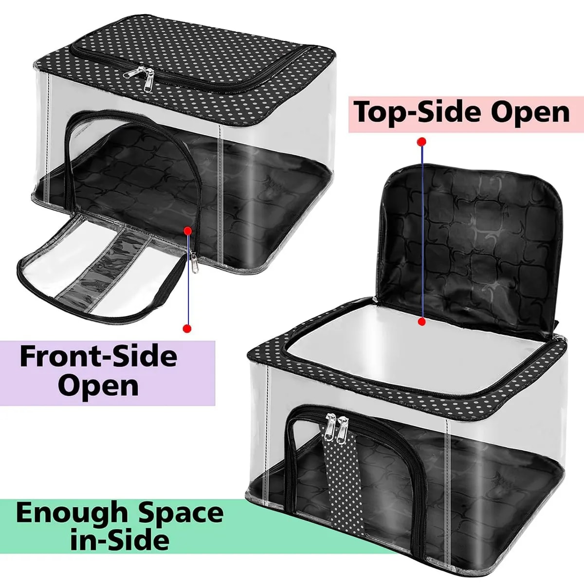 Multipurpose Transparent Clothes Storage Bag With Front & Top Zipper | Wardrobe View 4