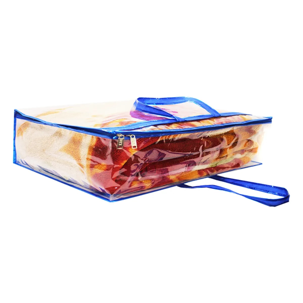 Premium Transparent Blanket & Saree Storage Bag With Zipper & Handle View 2