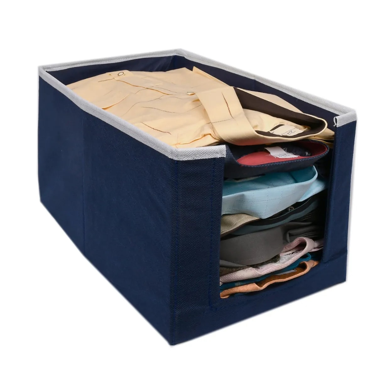 Foldable Wardrobe Clothes Storage Box With Front Window | Garment Organizer View 2