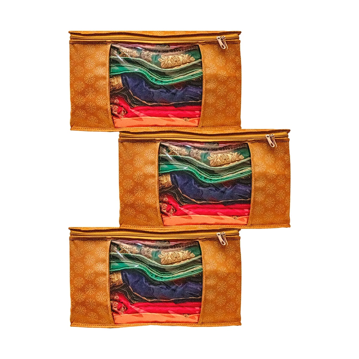 Premium Printed Clothes Storage Bag With Clear Window & Zipper  | Foldable Wardrobe View 1