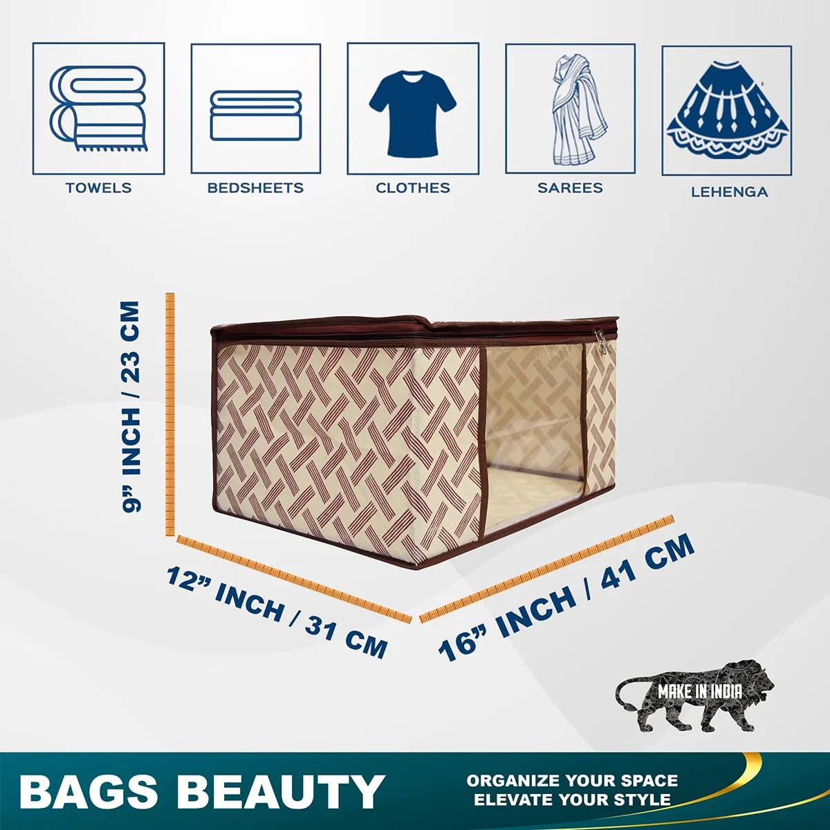 Saree Cover Storage Box For Clothes With Premium Quality Non Woven Combo Offer View 2