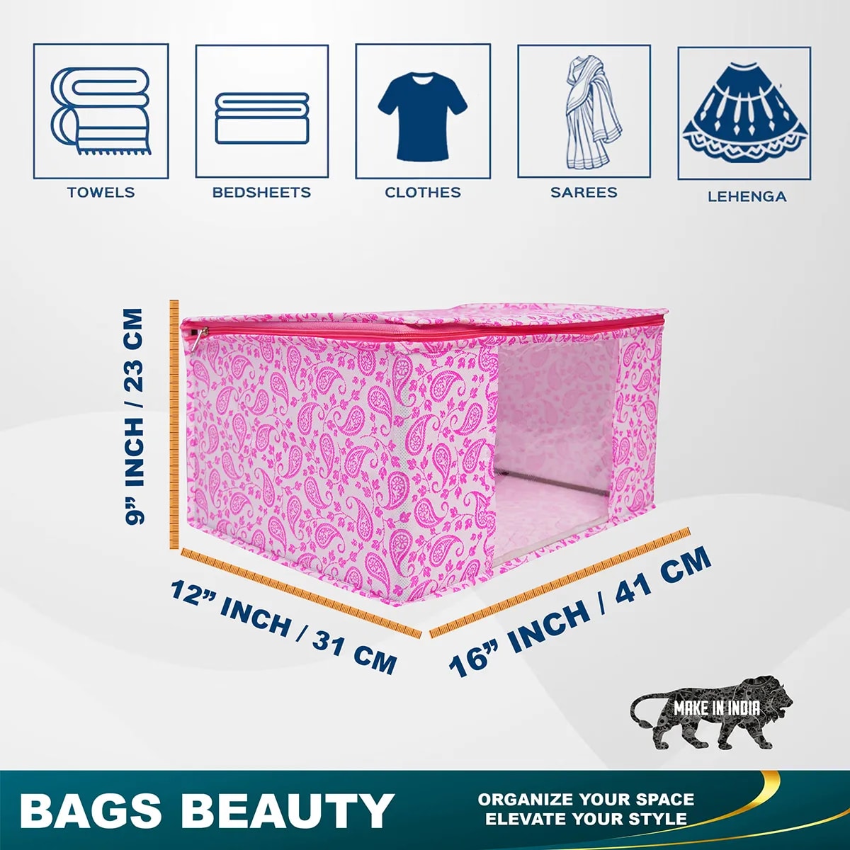 Large Foldable Clothes Storage Bag With Zipper View 7
