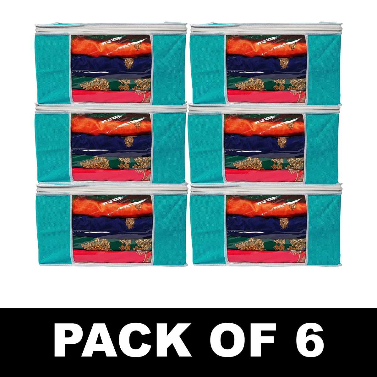 Solid Color Foldable Storage Bag With Zipper Window View 1