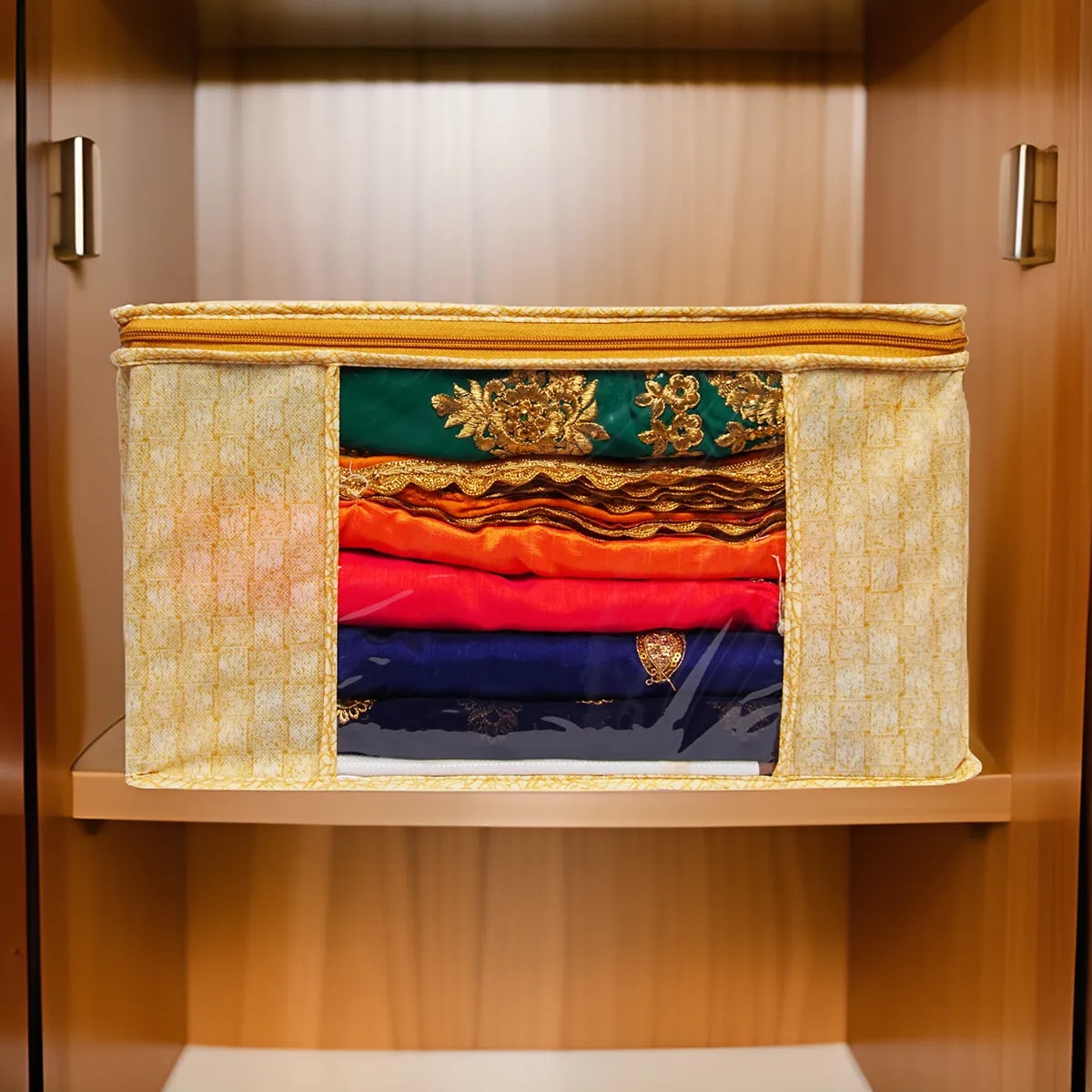 Foldable Clothes Storage Bag With Zipper & Transparent Window | Large Capacity View 4