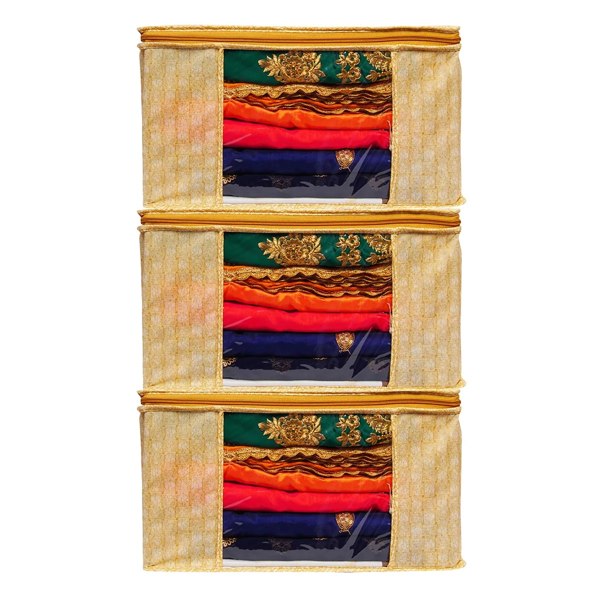Foldable Clothes Storage Bag With Zipper & Transparent Window | Large Capacity View 1