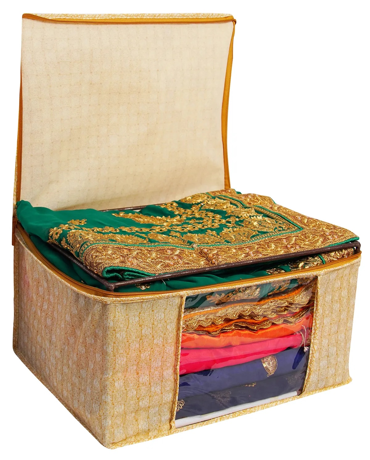 Foldable Clothes Storage Bag With Zipper & Transparent Window | Large Capacity View 2