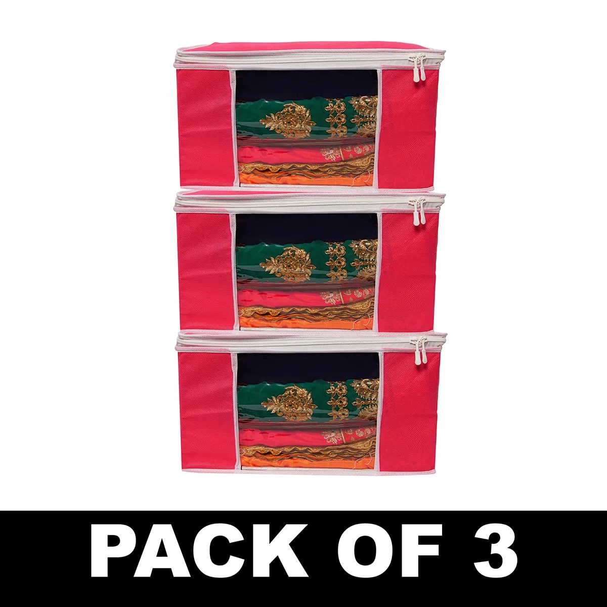Premium Clothes Storage Bag With Clear Window & Zipper | Foldable Wardrobe View 3