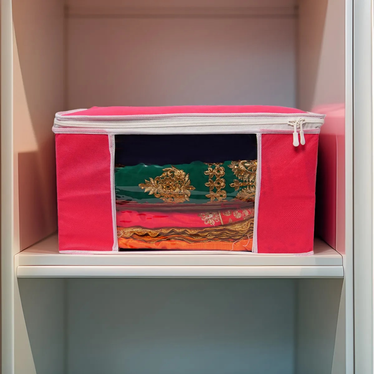 Premium Clothes Storage Bag With Clear Window & Zipper | Foldable Wardrobe View 9