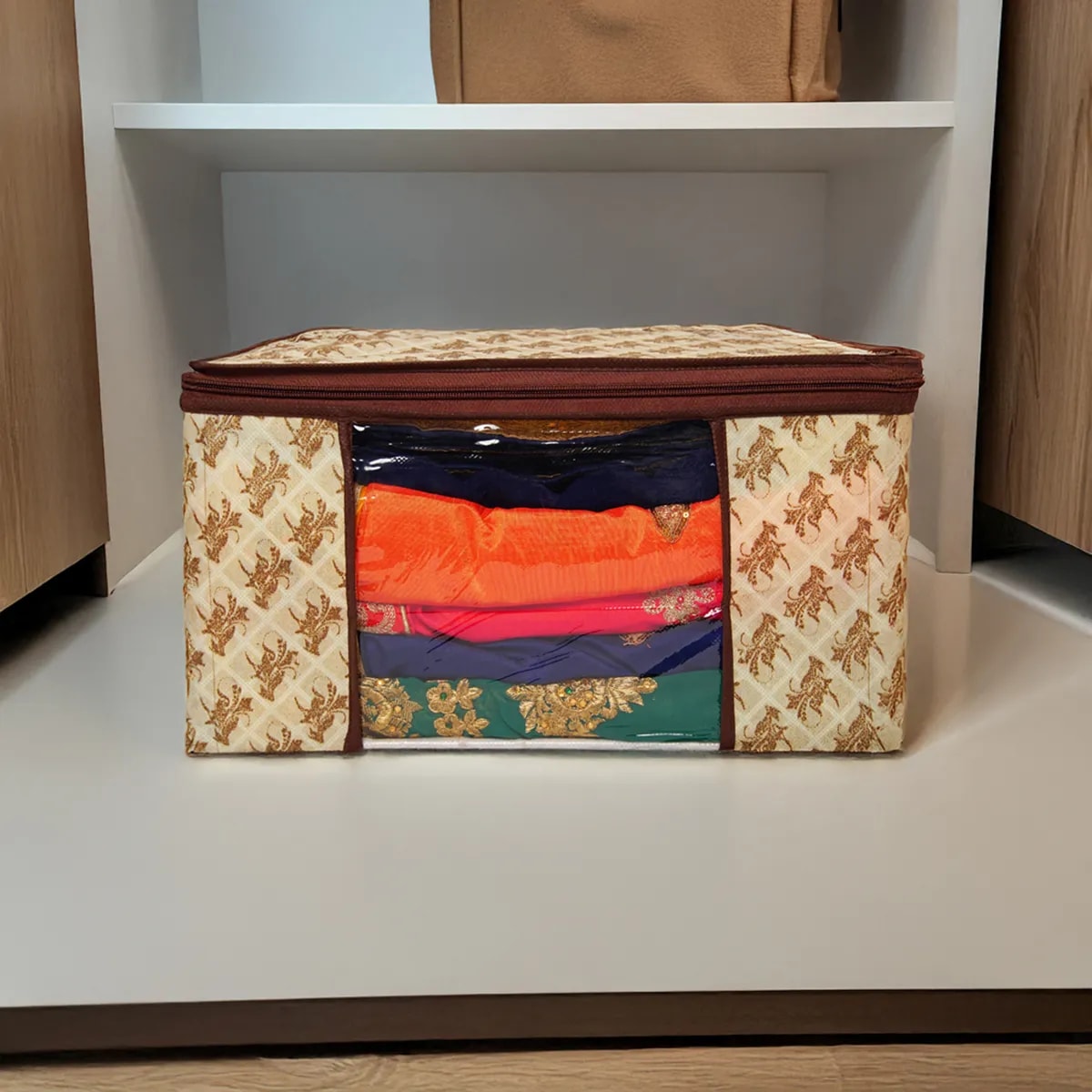 Premium Printed Clothes Storage Bag With Clear Window & Zipper View 7