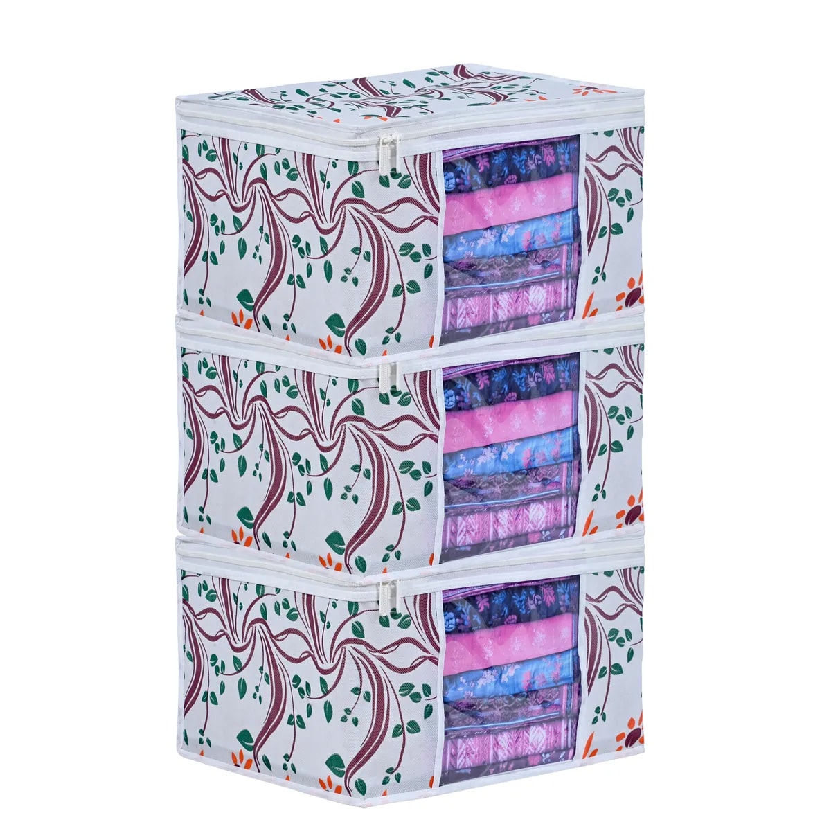 Large Foldable Clothes Storage Bag With Zipper & Transparent Window View 1