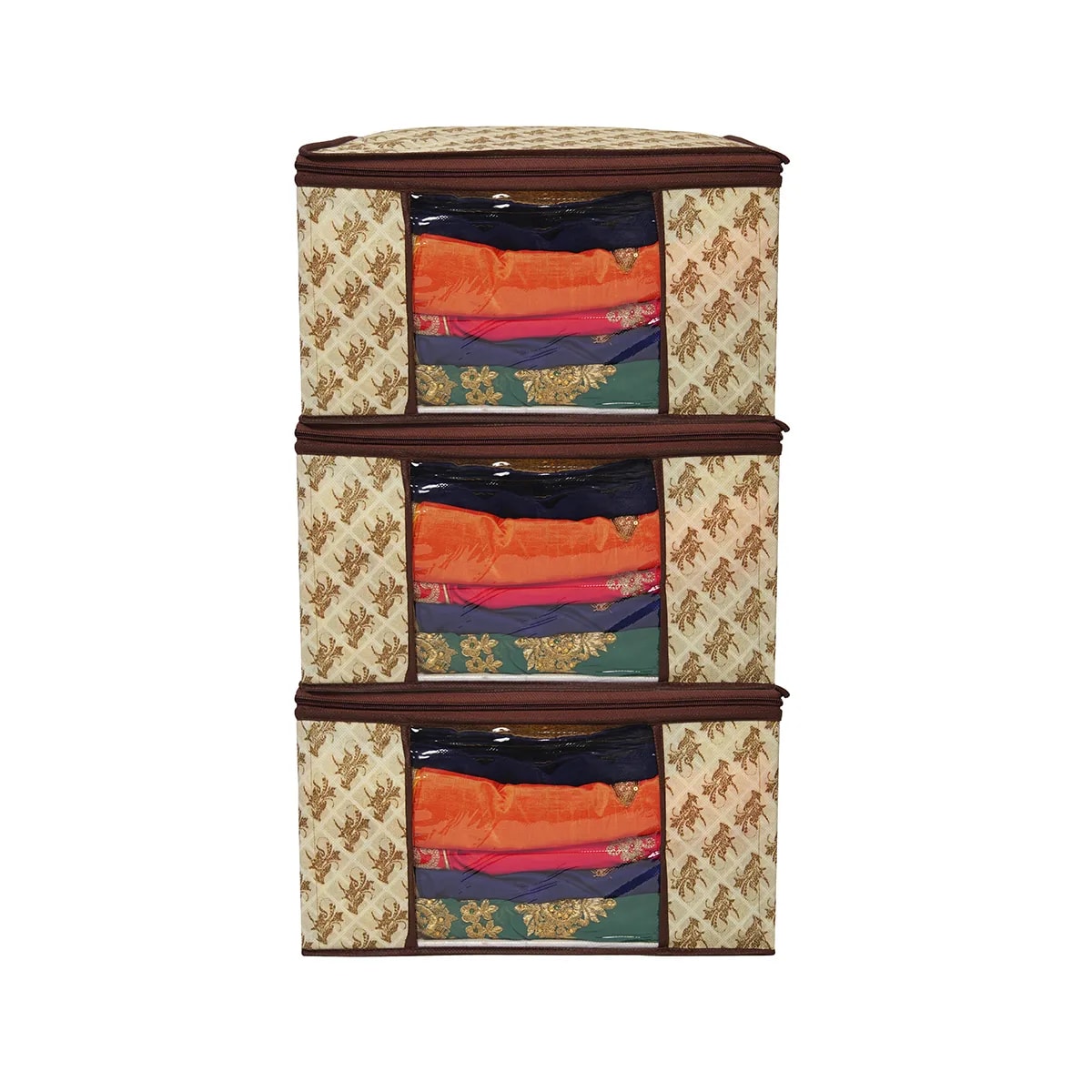 Premium Printed Clothes Storage Bag With Clear Window & Zipper View 5