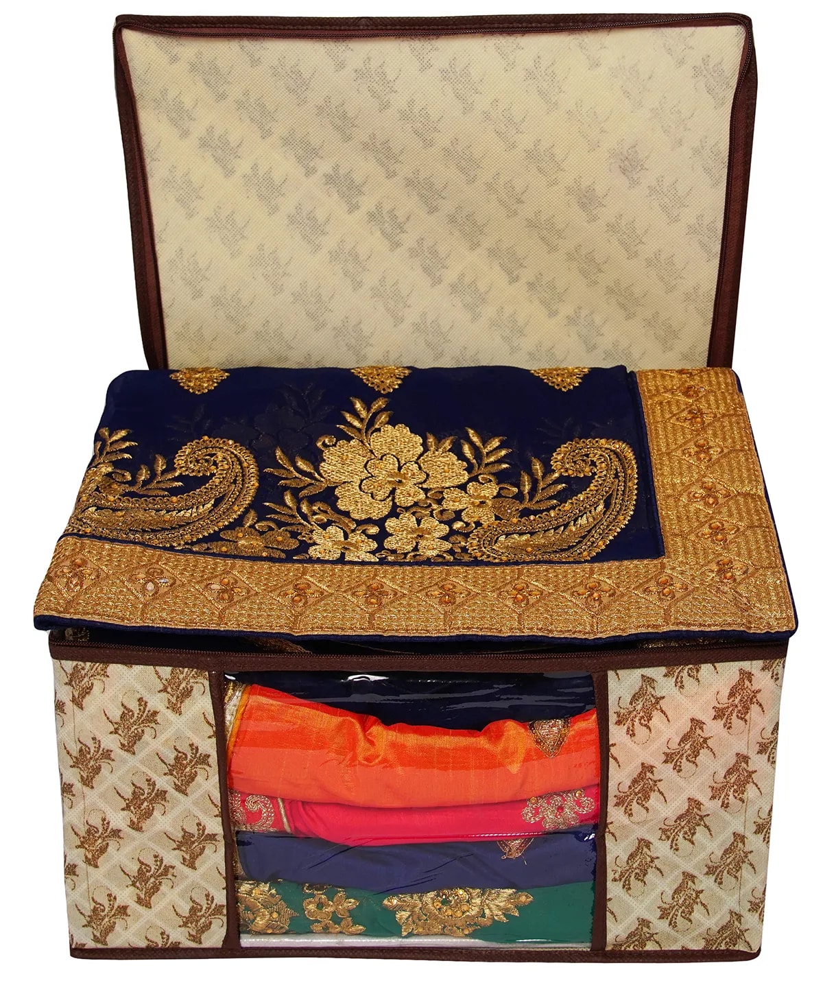 Premium Printed Clothes Storage Bag With Clear Window & Zipper View 4