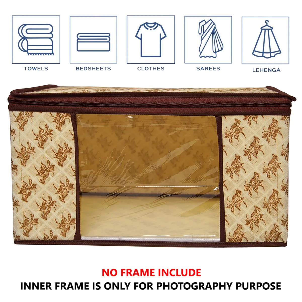 Premium Printed Clothes Storage Bag With Clear Window & Zipper View 6