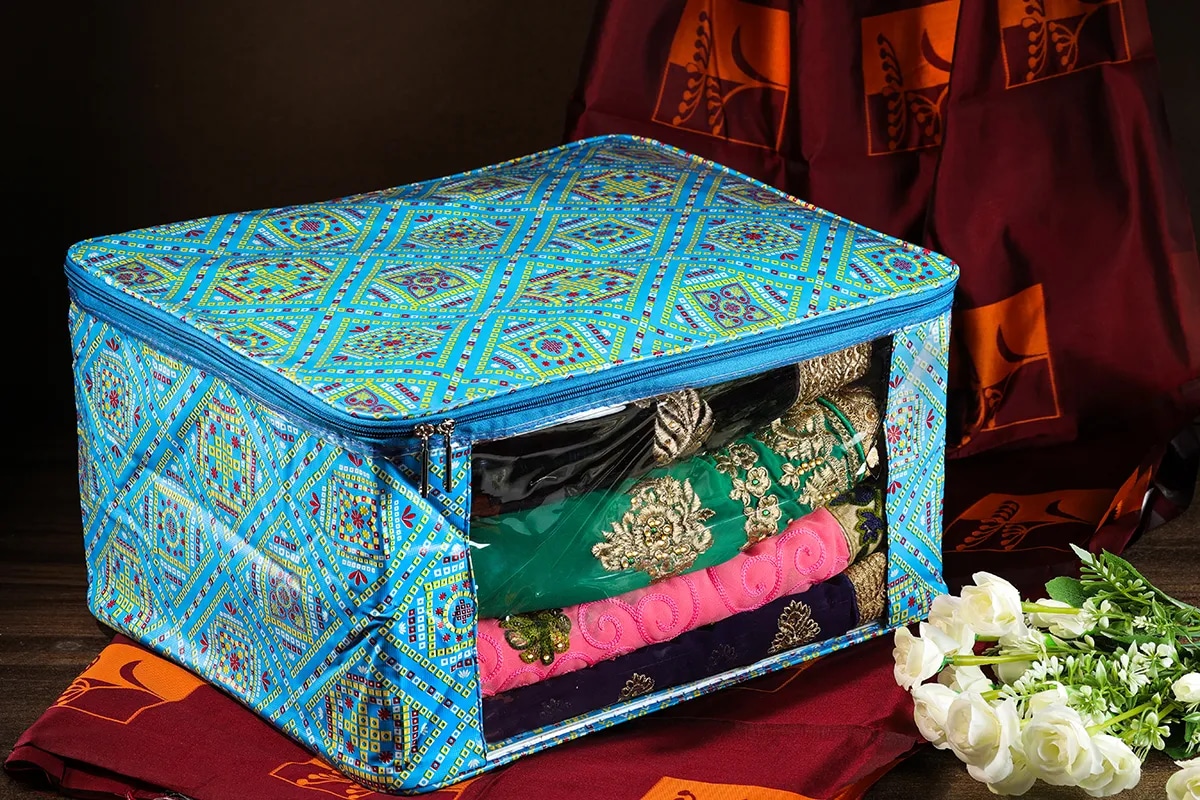 Designer Multi Saree Packing Cover With Transparent Window