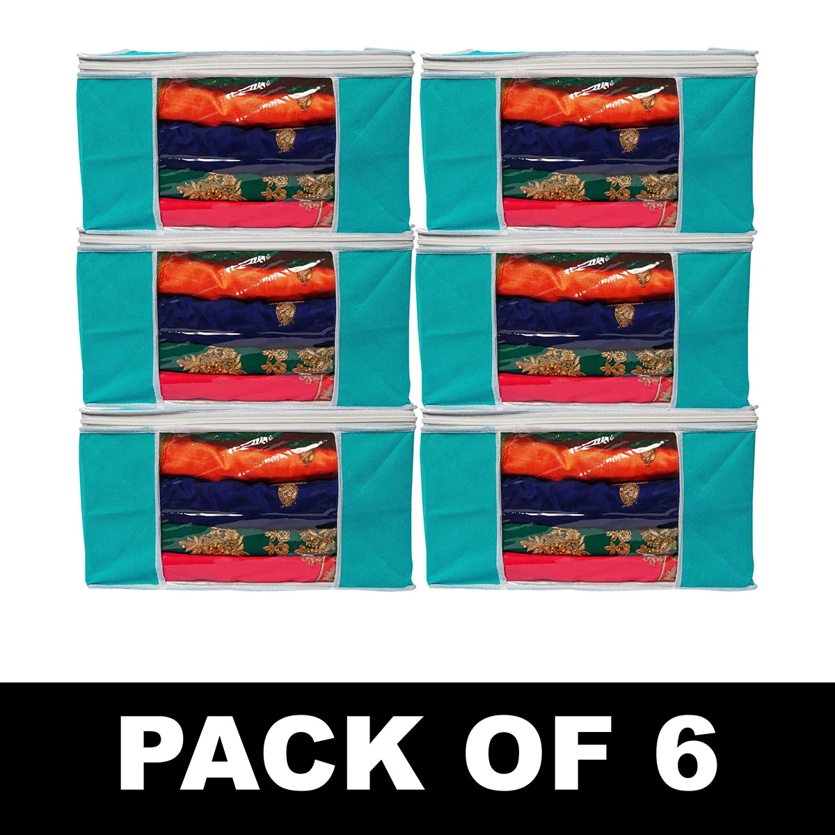 Solid Color Foldable Storage Bag With Zipper Window