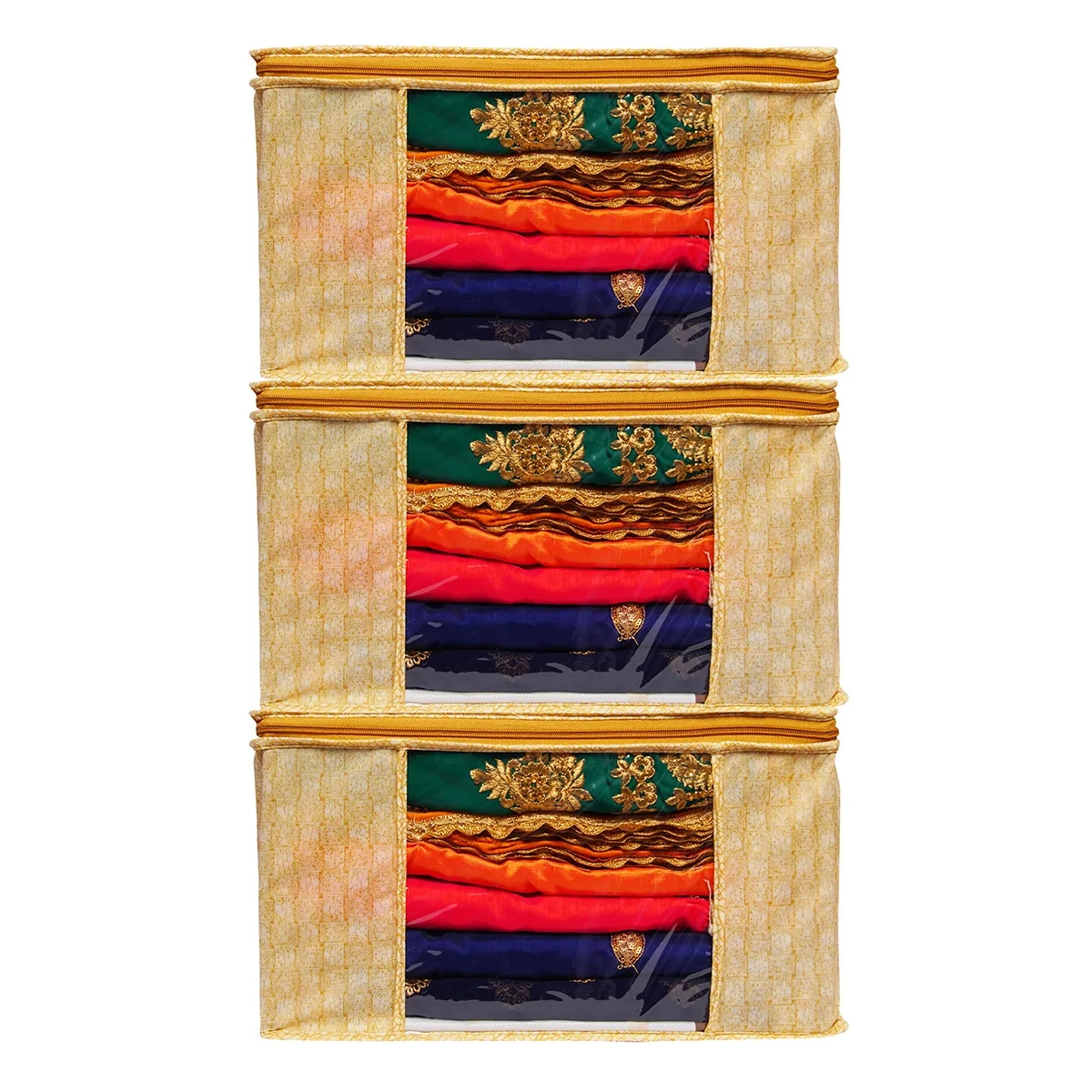Foldable Clothes Storage Bag With Zipper & Transparent Window | Large Capacity