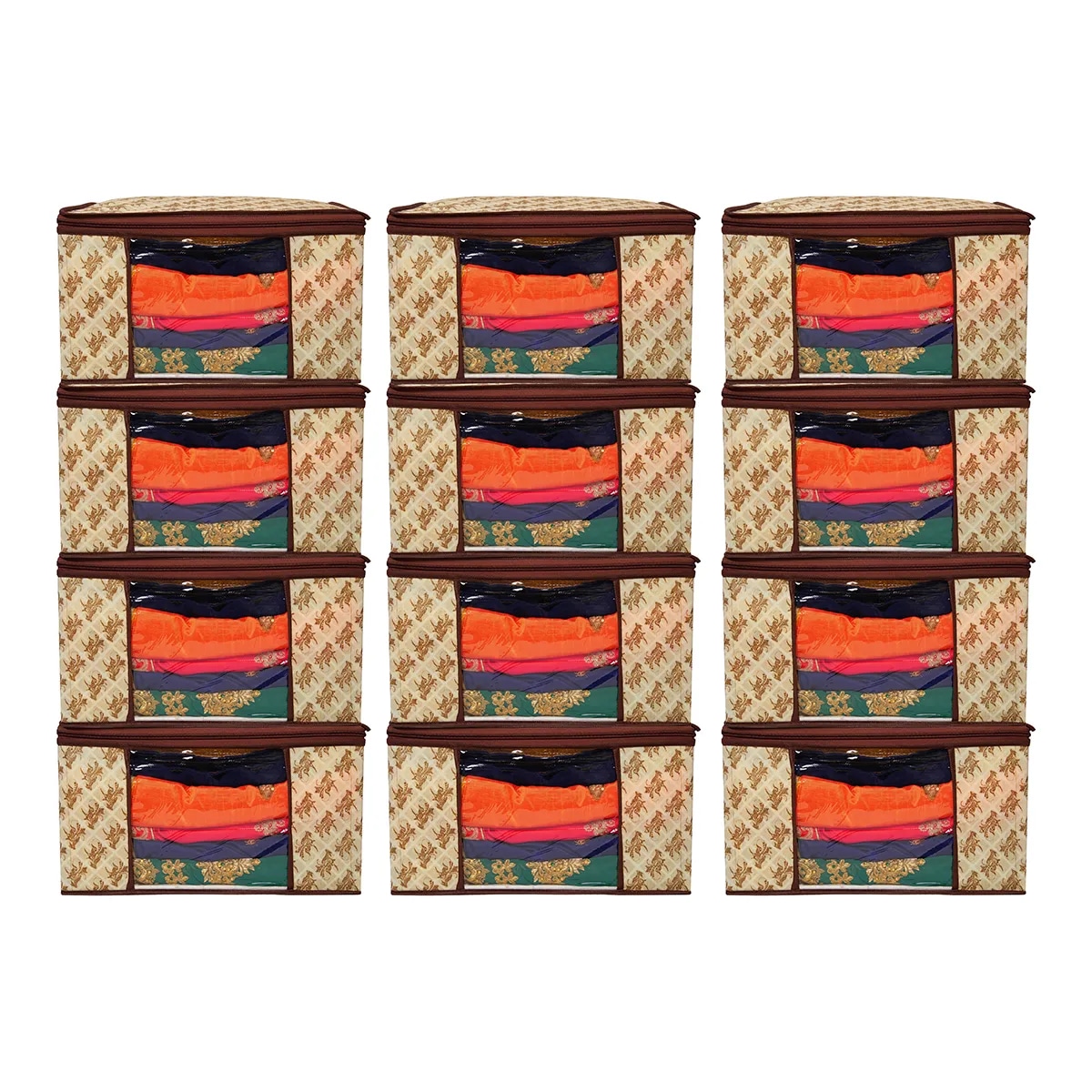 Premium Printed Clothes Storage Bag With Clear Window & Zipper