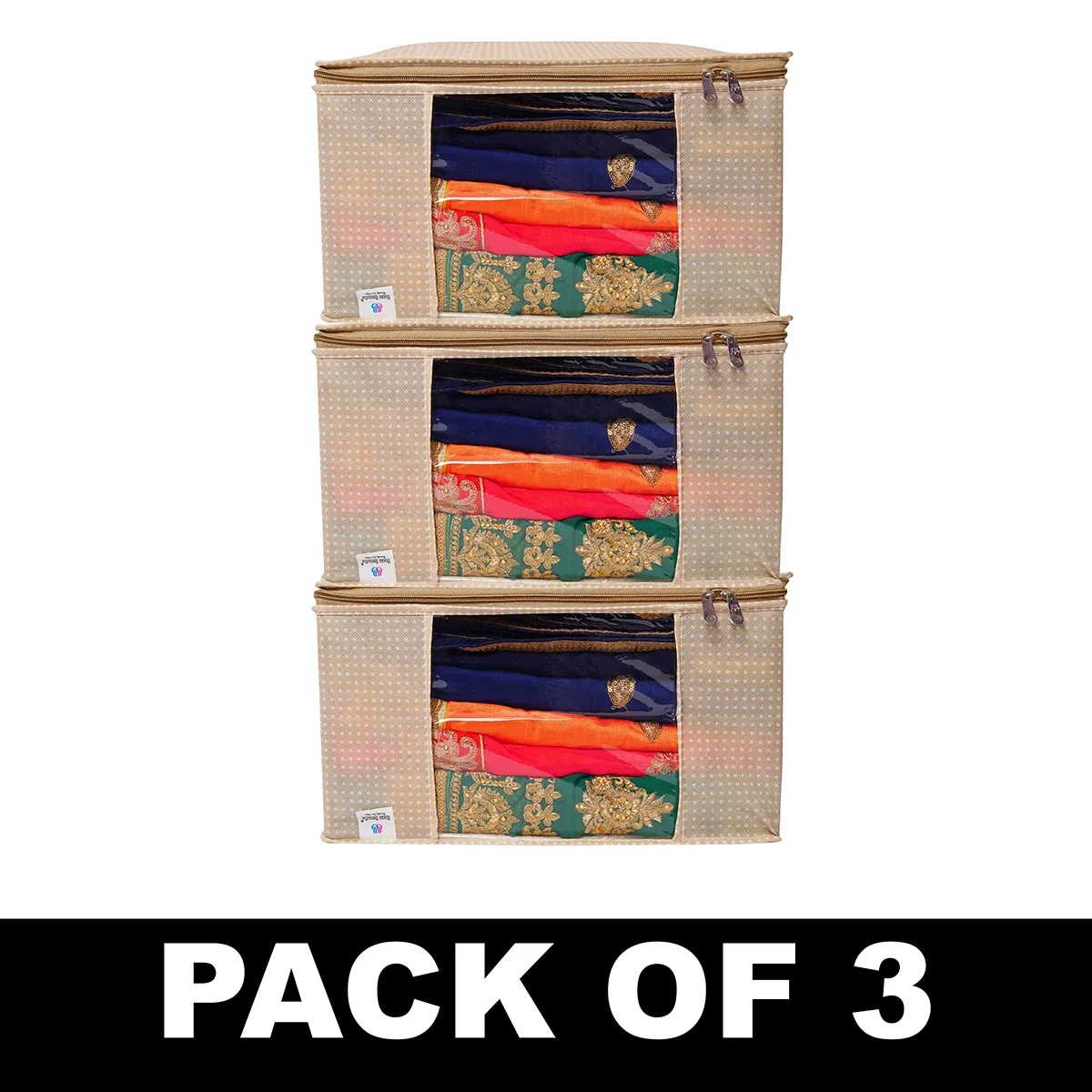 Saree Cover Storage Box For Clothes With Premium Quality Non Woven Combo