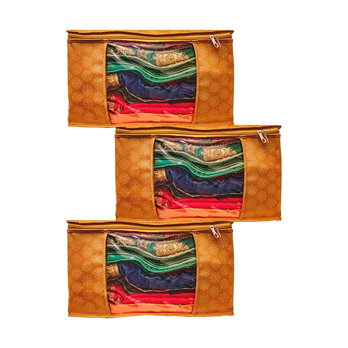 Premium Printed Clothes Storage Bag With Clear Window & Zipper | Foldable Wardrobe