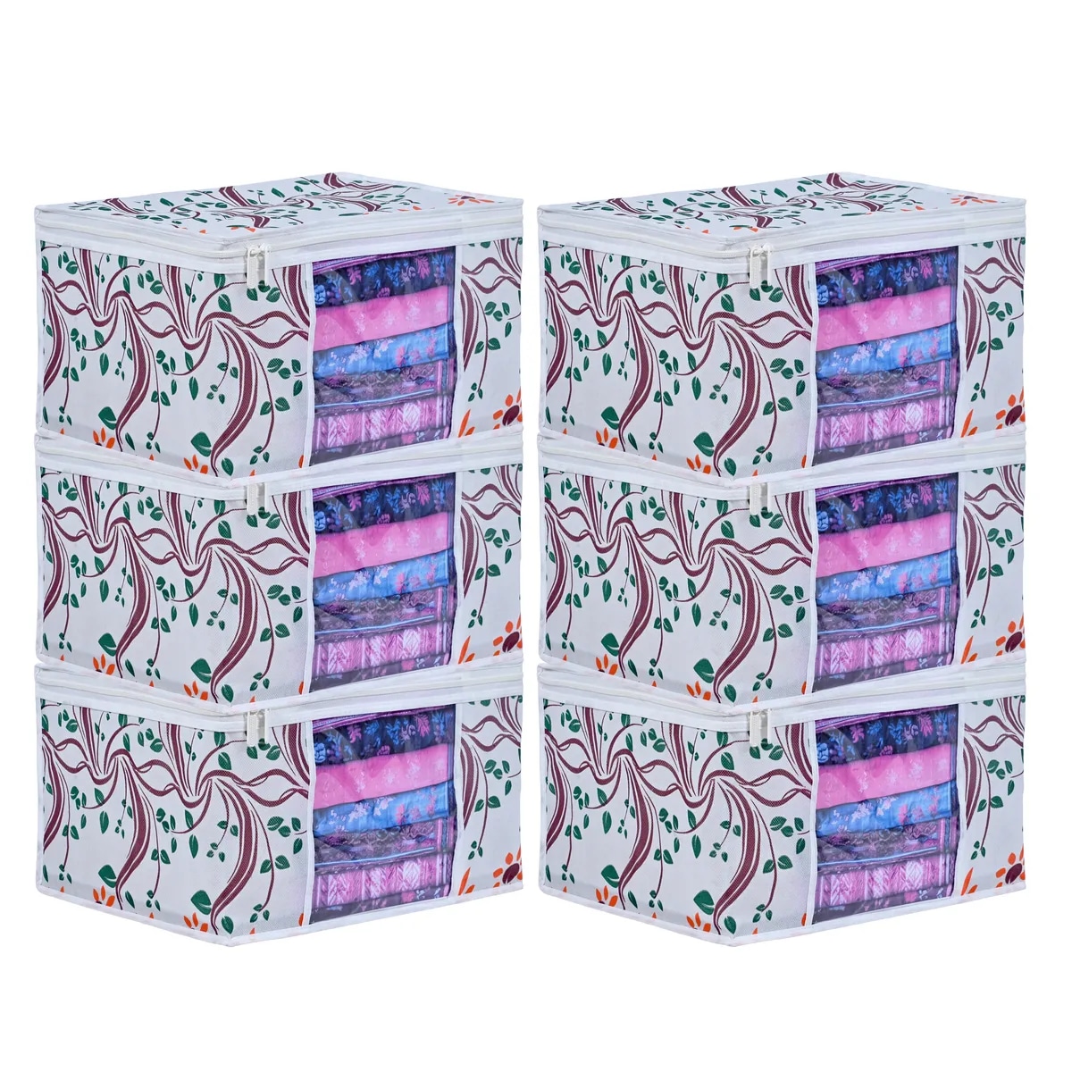 Large Foldable Clothes Storage Bag With Zipper & Transparent Window
