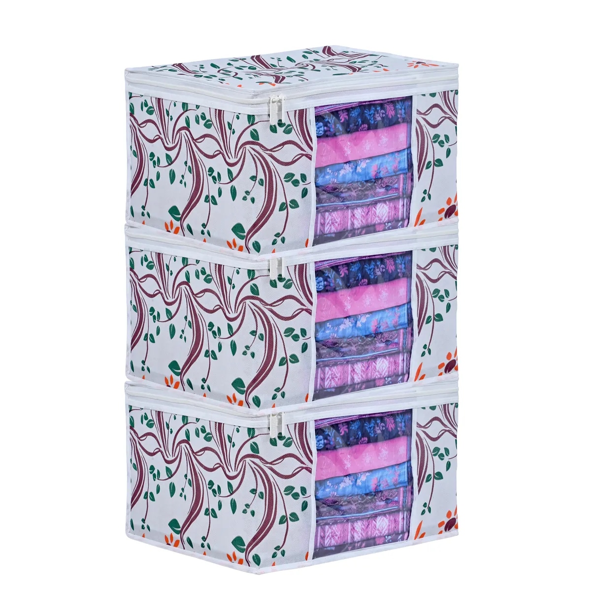 Large Foldable Clothes Storage Bag With Zipper & Transparent Window